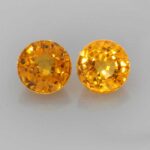 Round Orange Sapphire, view 2