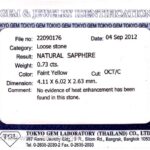 0.73ct Yellow Sapphire, view 3