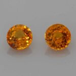 Round Orange Sapphire, view 1
