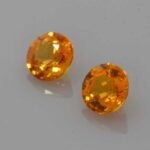 Round Orange Sapphire, view 2