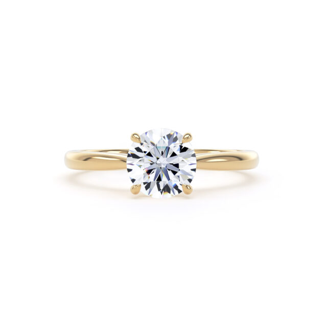Classic Round Cathedral Solitaire Engagement Ring