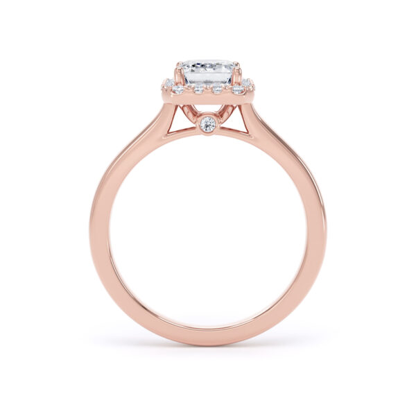 Kinzy engagement ring with a hidden diamond set beneath the centre stone