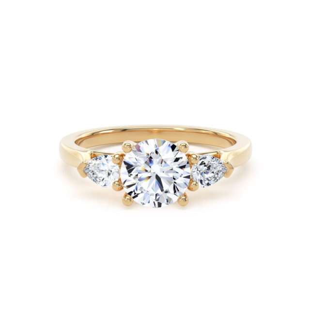 Round Cathedral Trilogy in 18k yellow gold