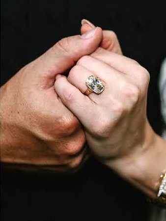 Old mine cut diamonds shown in an antique-style ring with broad faceting