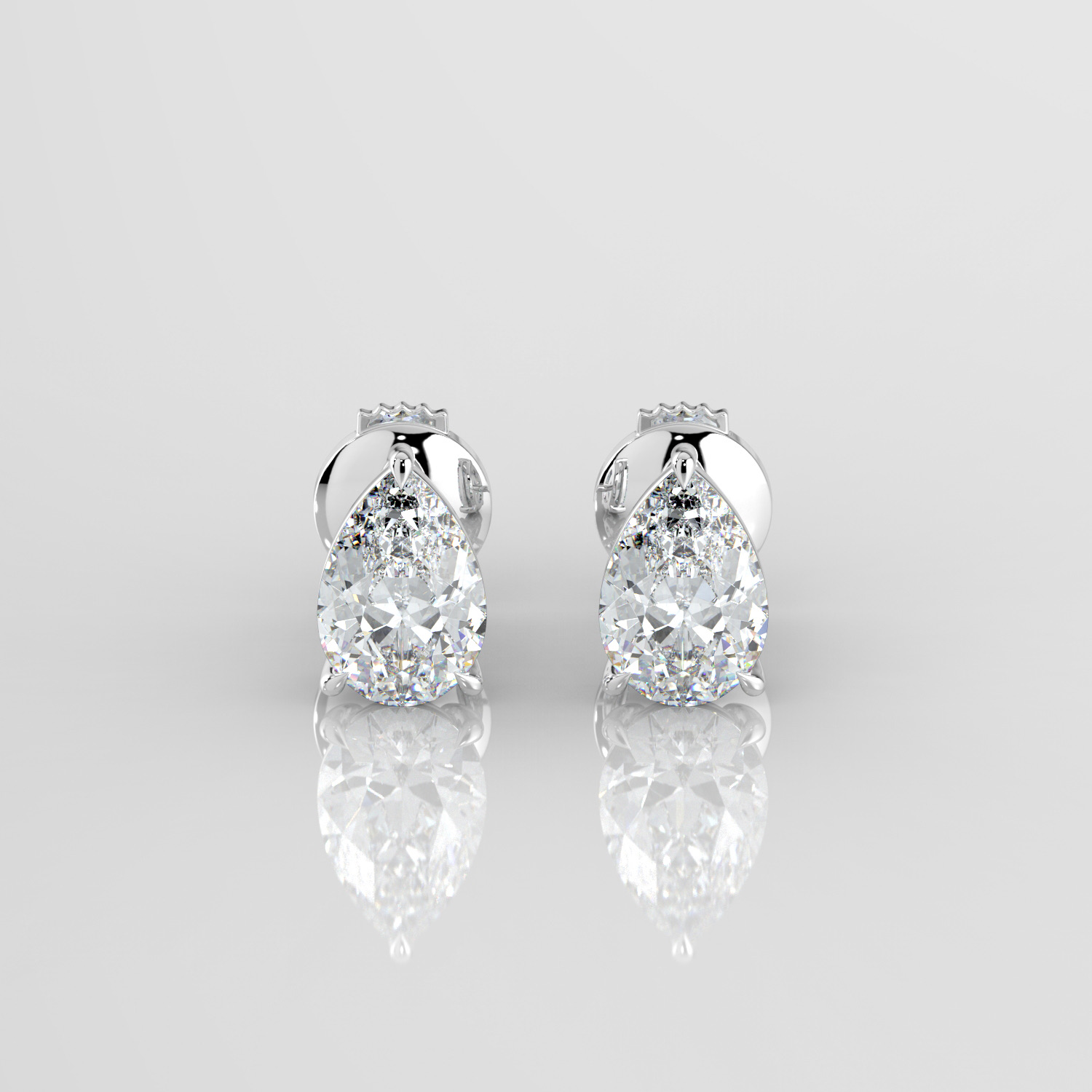 Pear Diamond Stud Earrings