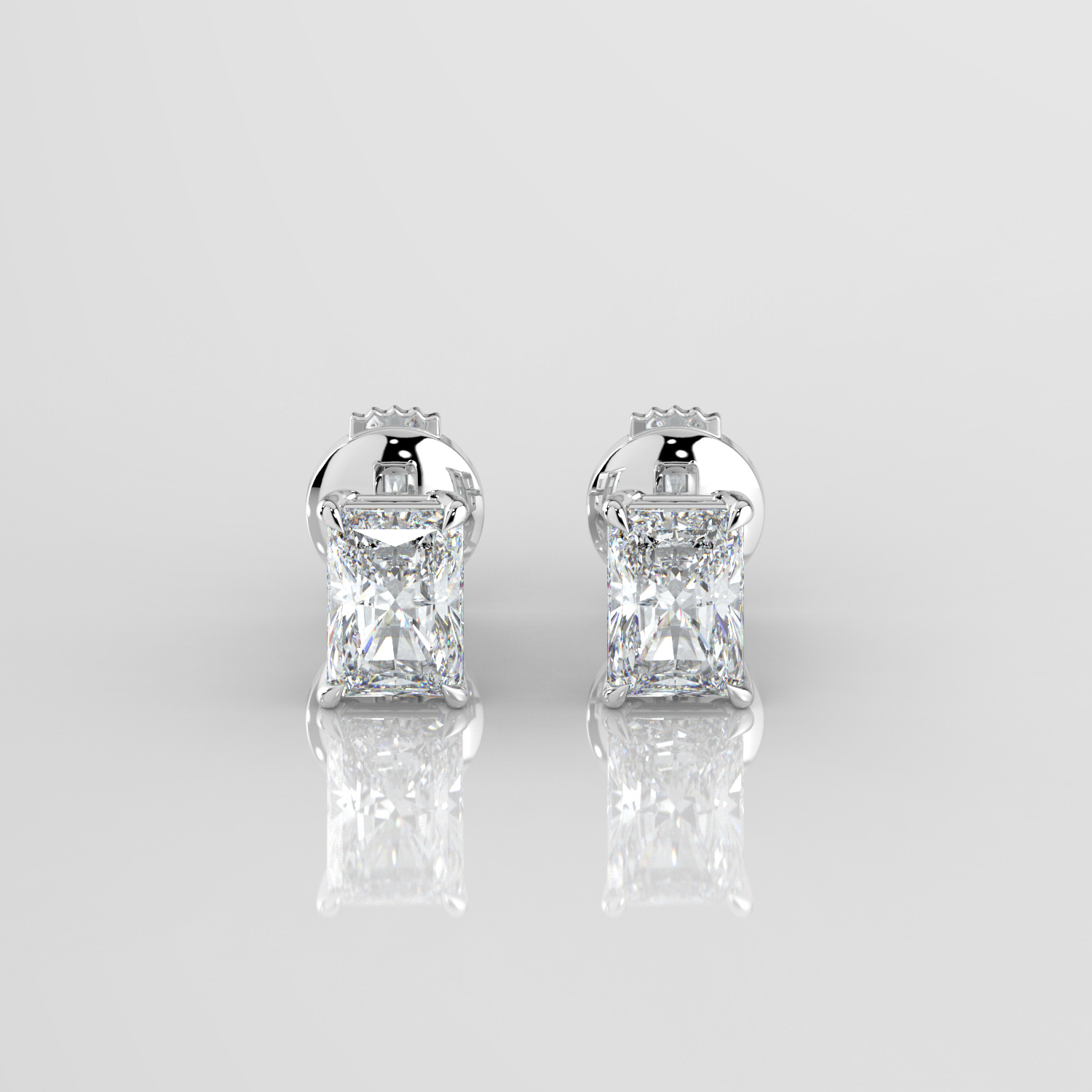 Emerald Diamond Stud Earrings