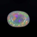 0.65ct Cabochon Oval Black Opal, view 1