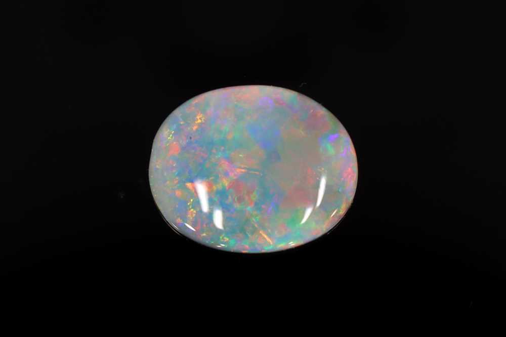 0.89ct Cabochon Oval Black Opal