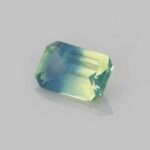 0.58ct Emerald Cut Bi-Colour Sapphire, view 2