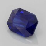 3.57ct Emerald Cut Blue Sapphire, view 2