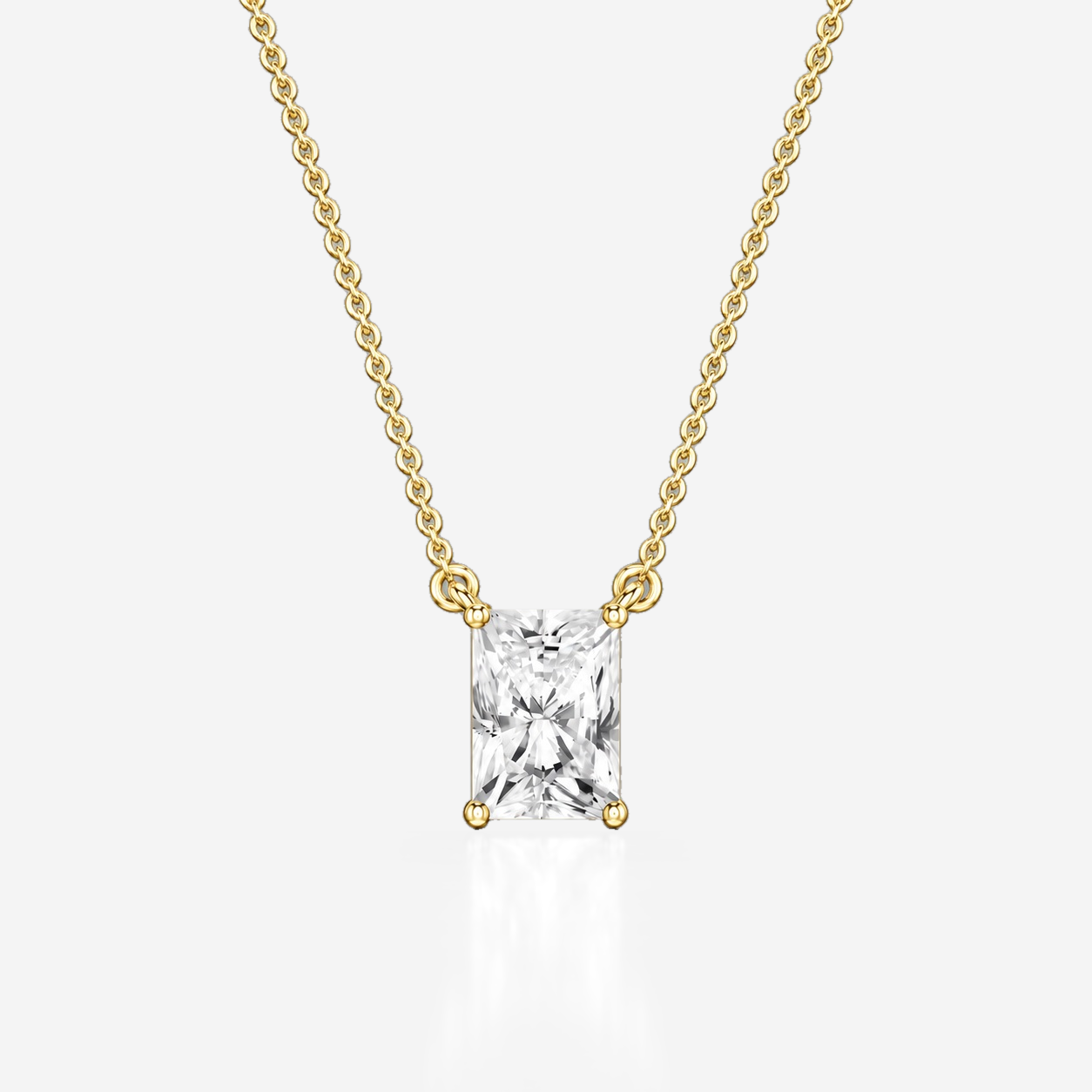 direct chain radiant pendant in yellow gold