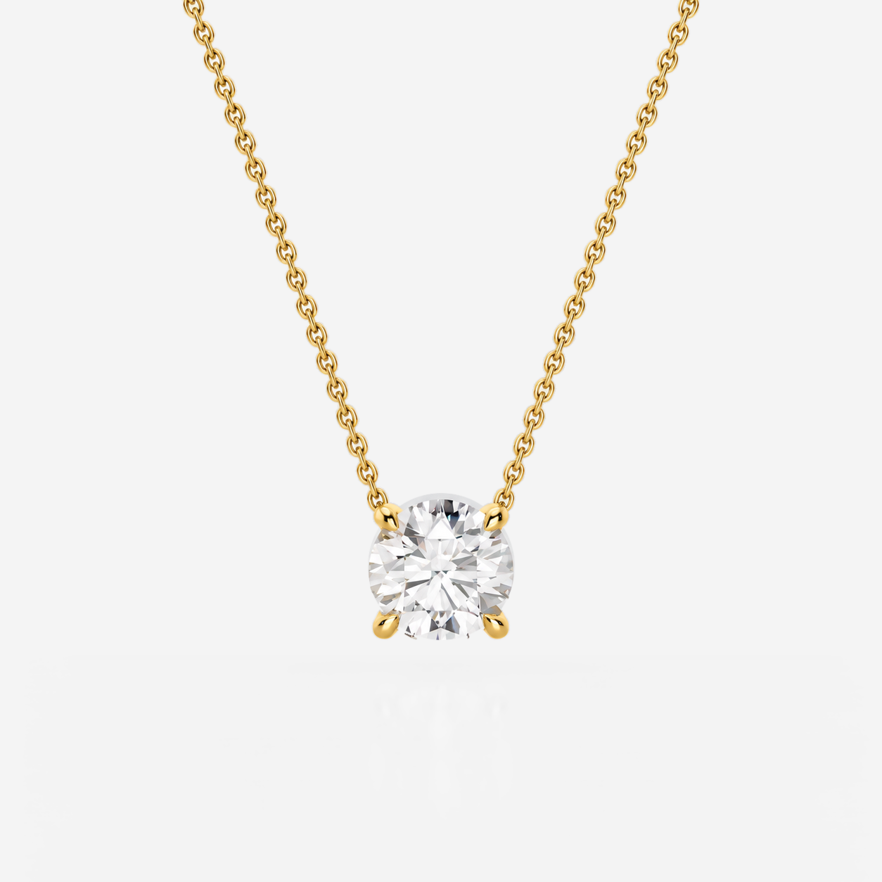 direct chain round pendant in yellow gold, main view