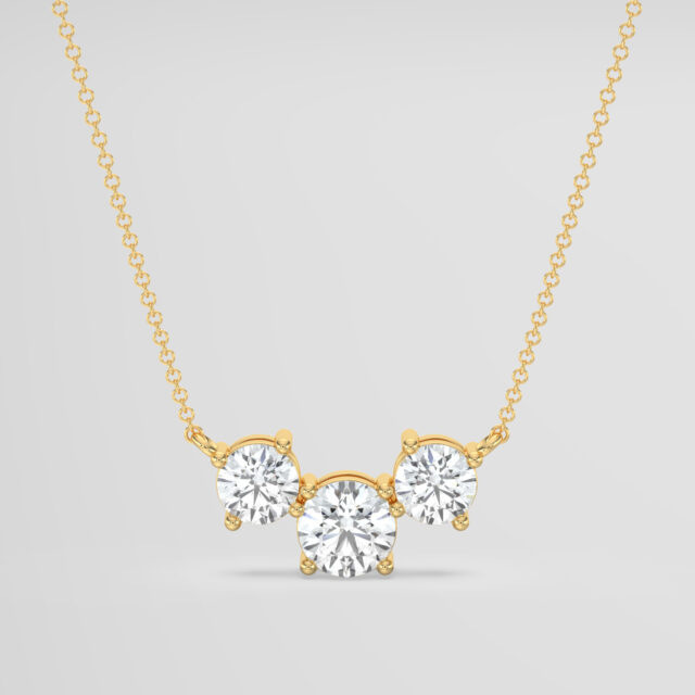 Diamond Trilogy Pendant in yellow gold