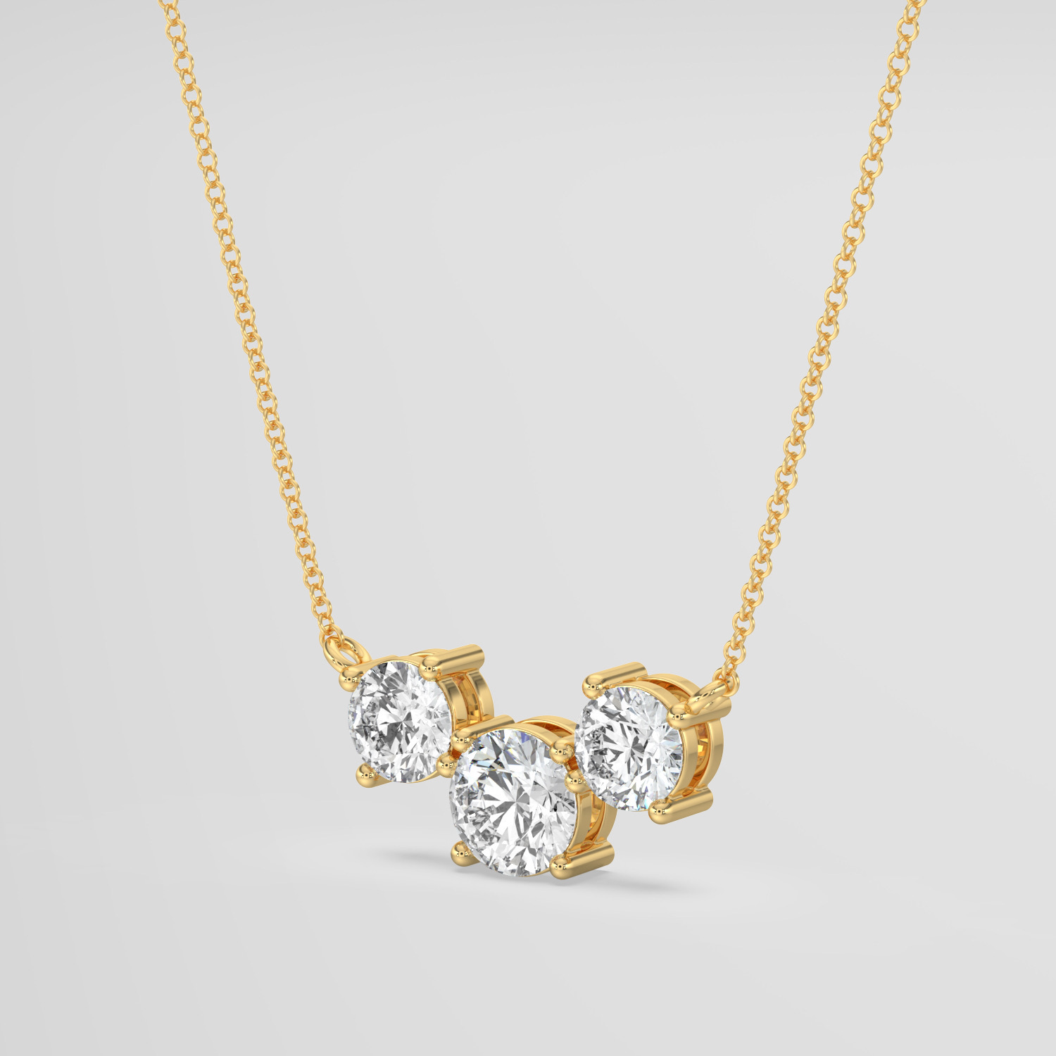 Round Brilliant Diamond Trilogy Pendant