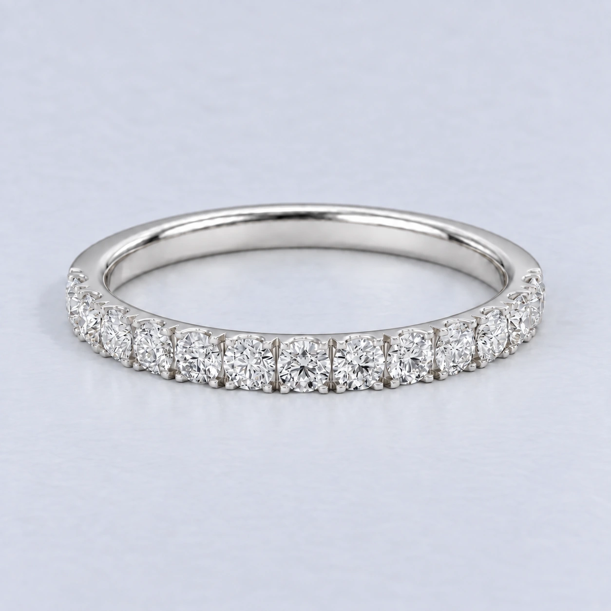 2.25mm Scallop Set Diamond Eternity Ring, half eternity in Platinum