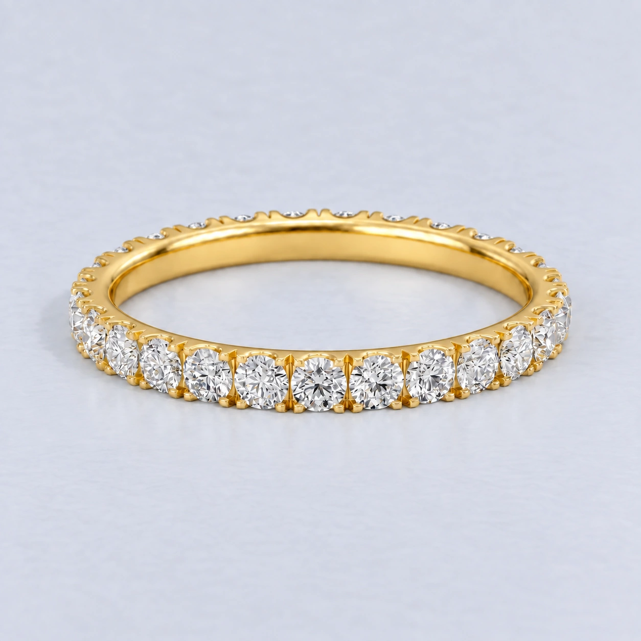 2.25mm Scallop Set Diamond Eternity Ring, full eternity in 9ct Yellow Gold