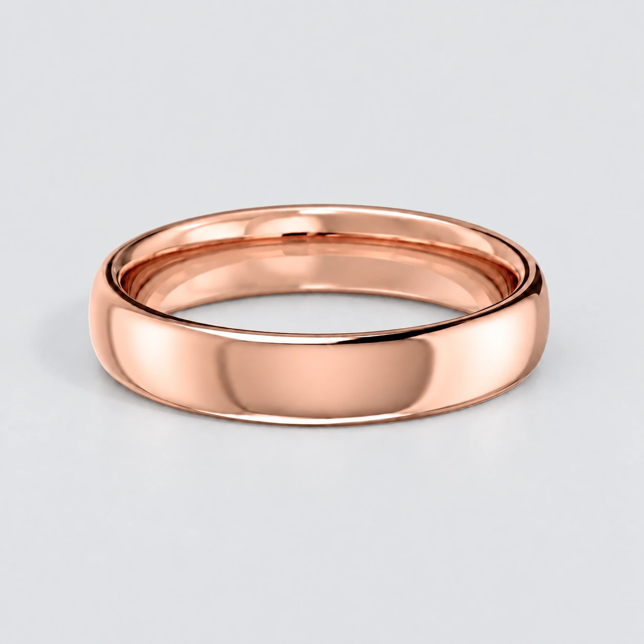 4mm Full Court Wedding Band, plain in 9ct Rose Gold
