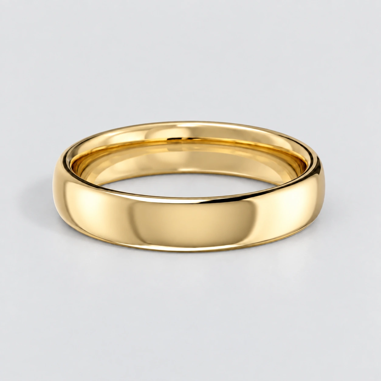 4mm Full Court Wedding Band, plain in 9ct Yellow Gold