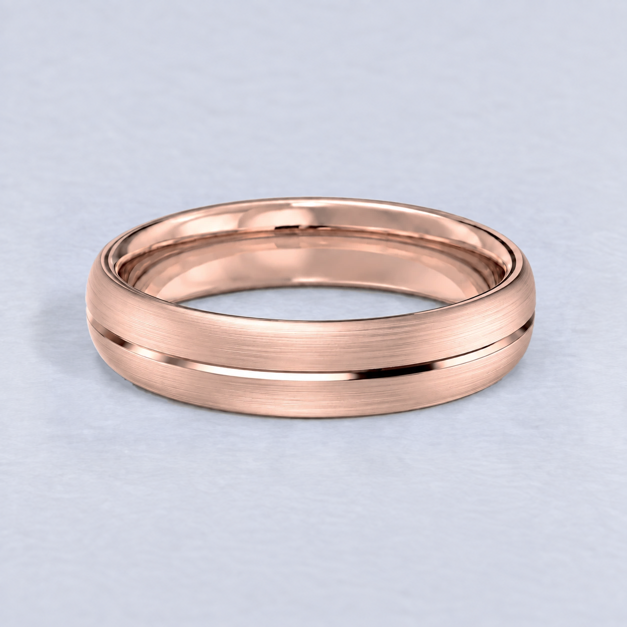 5mm Central Groove Wedding Band