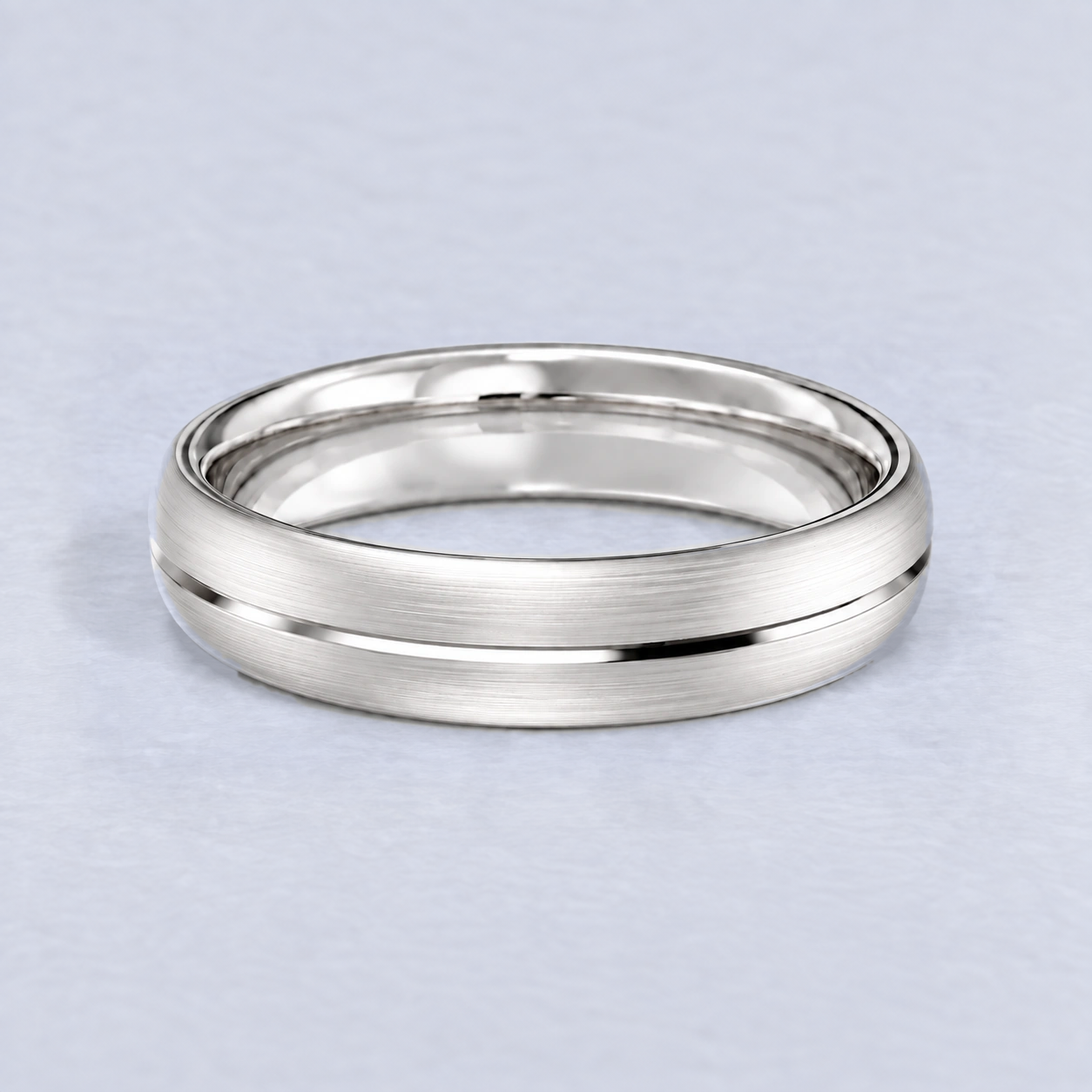 5mm Central Groove Wedding Band