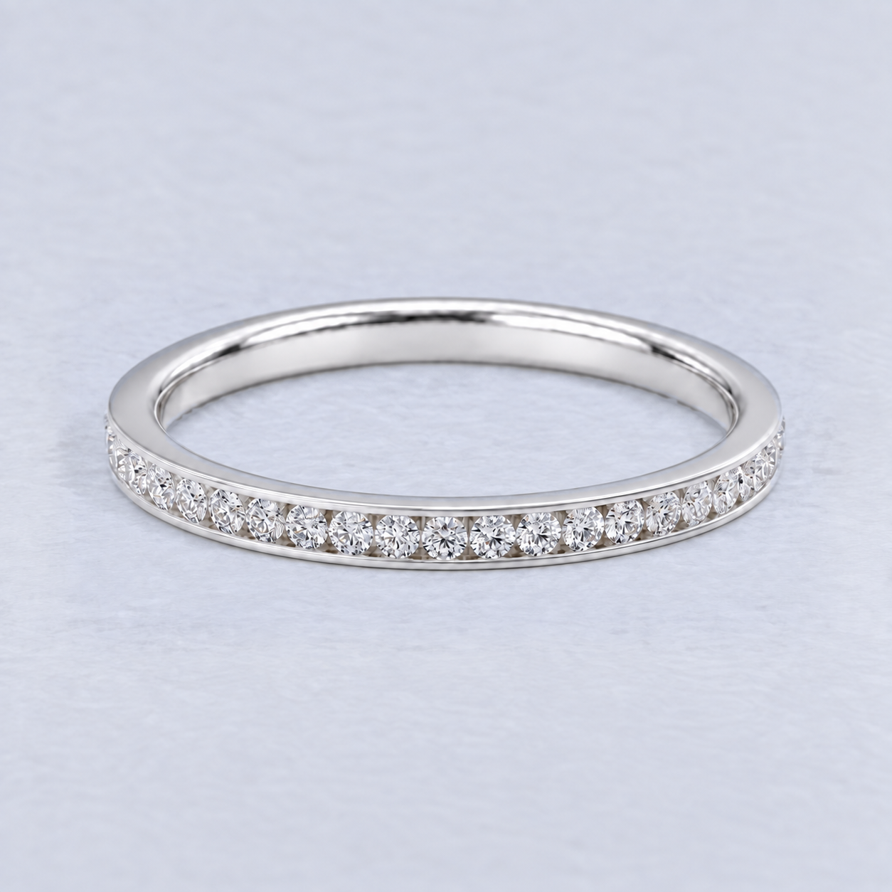 2mm Channel Set Diamond Eternity Ring