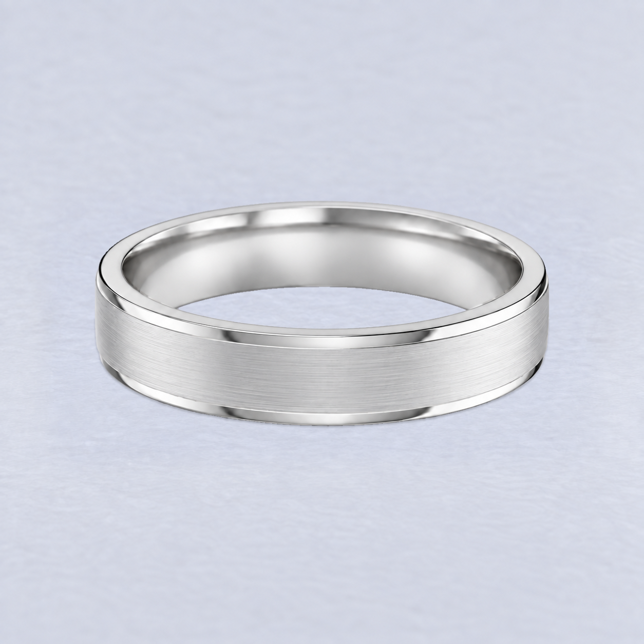 4.5mm Cut Down Edges Wedding Band, Cut Down Edges, Plain band in Platinum