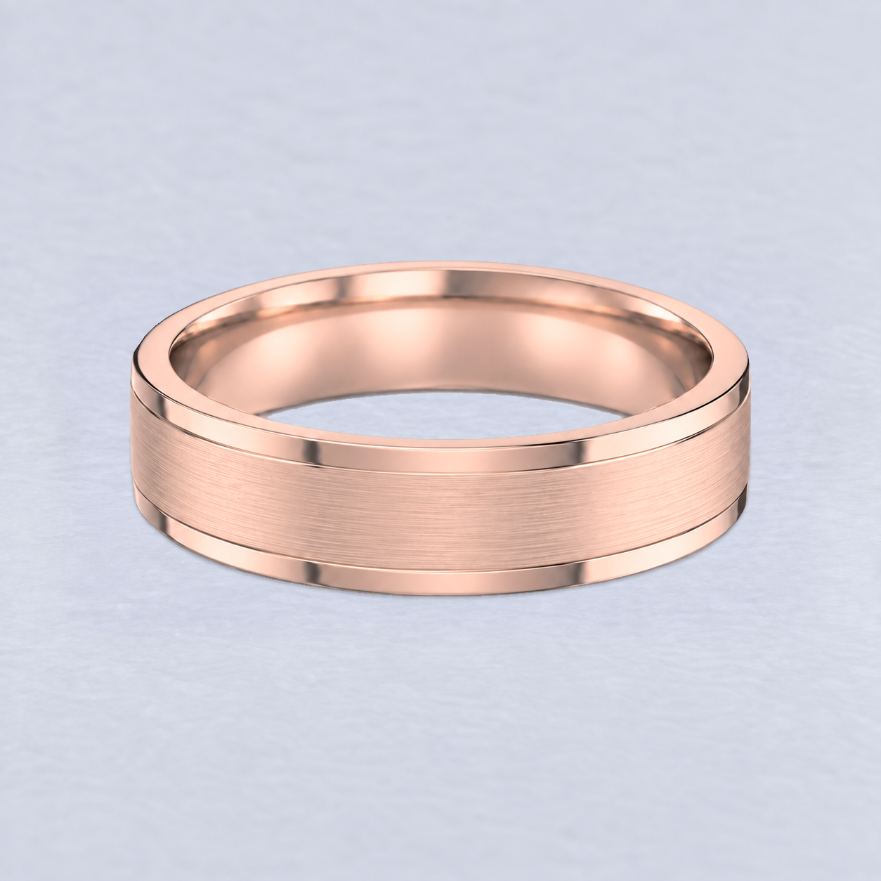 6mm Two Spaced Lines Wedding Band