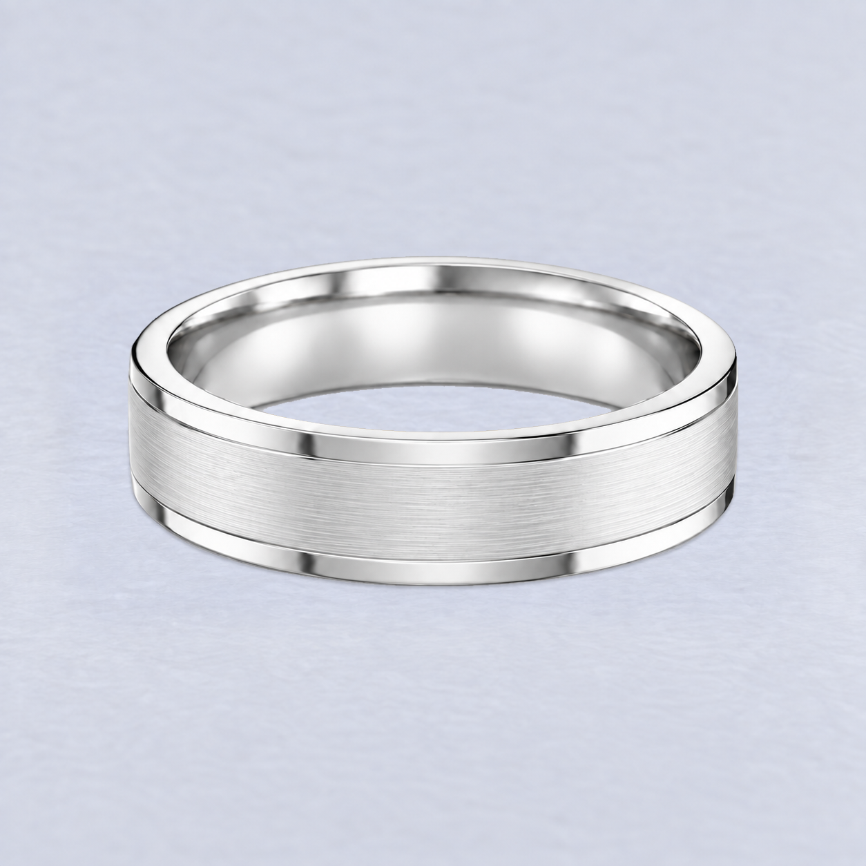 6mm Two Spaced Lines Wedding Band