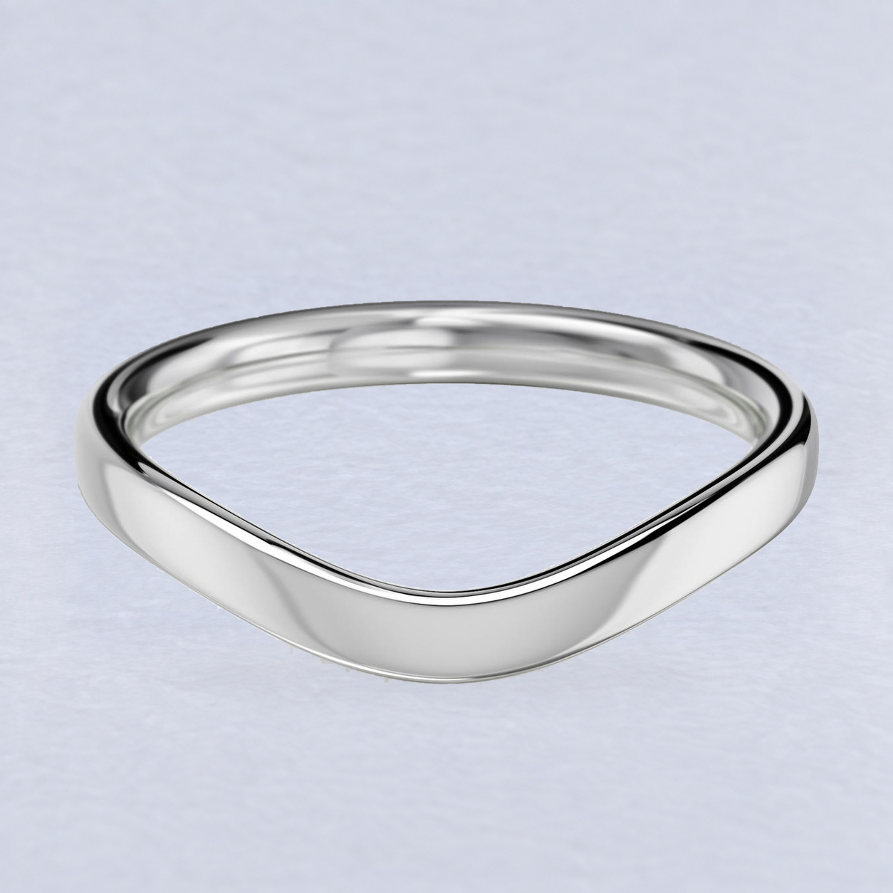 2.4mm Wave Wedding Band, Wave, Plain band in Platinum