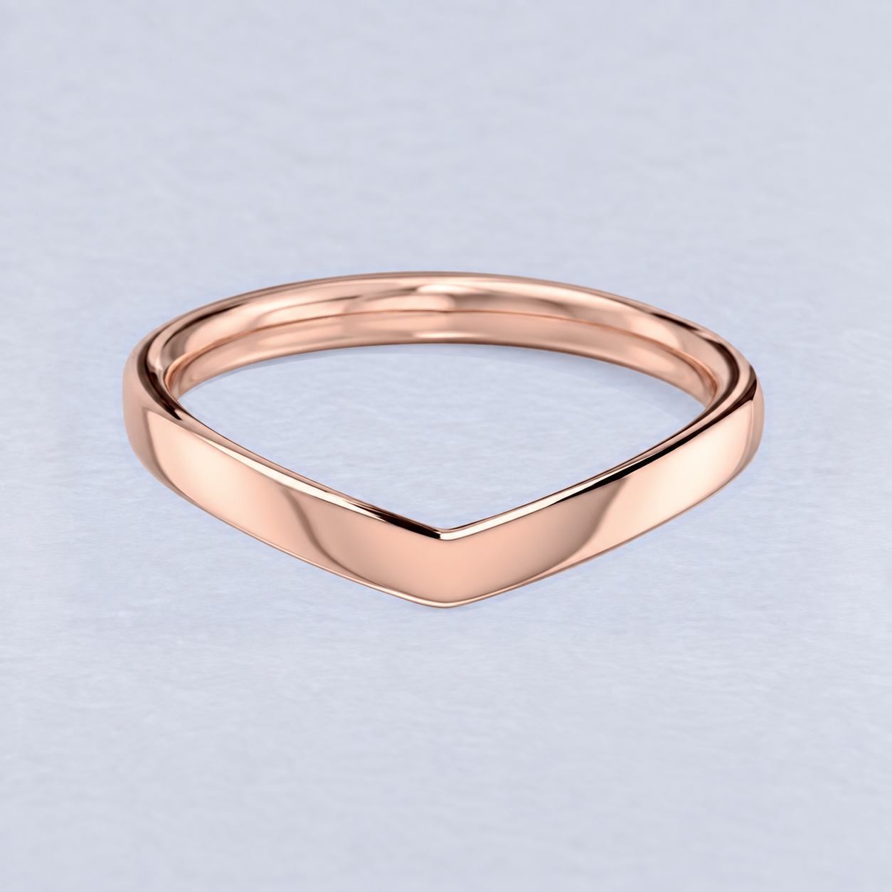 2.4mm Polished Wishbone Wedding Band