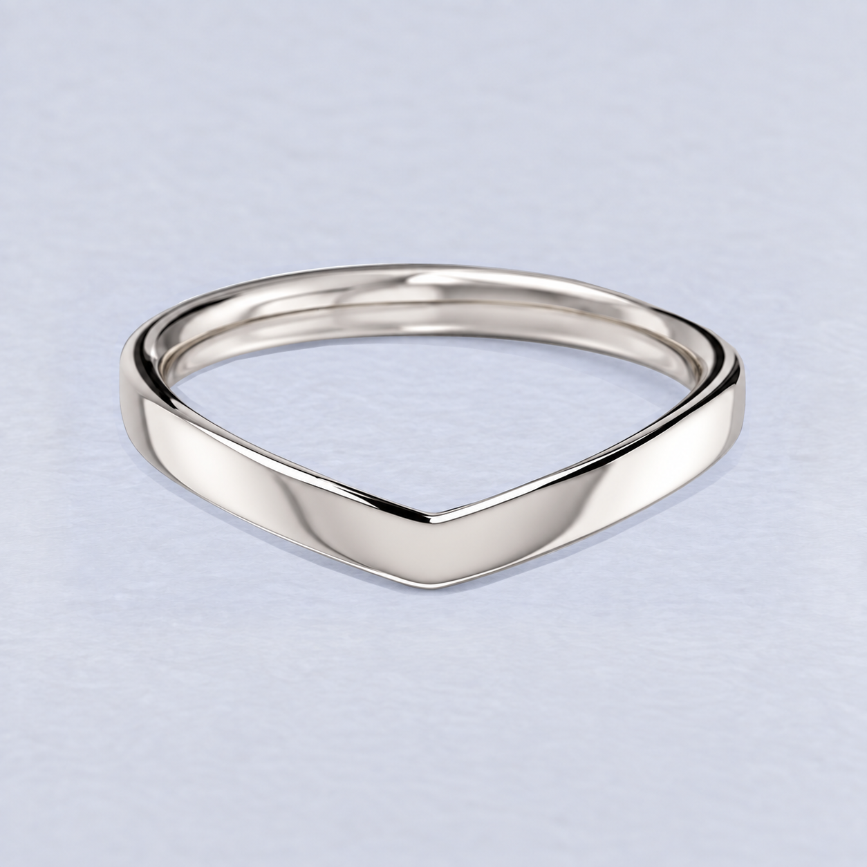 2.4mm Polished Wishbone Wedding Band