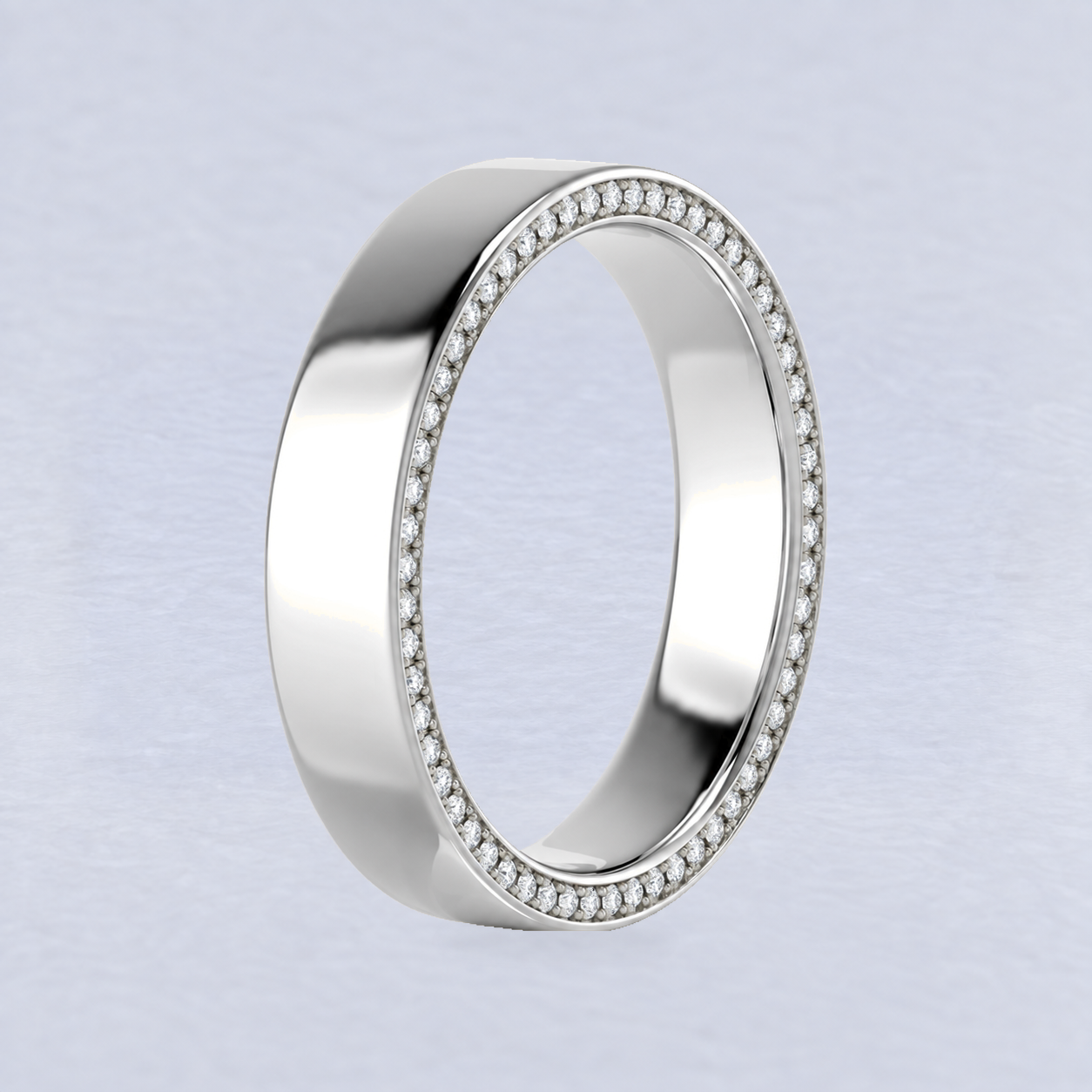 5mm Side-Set Diamond Wedding Band, Round, Full eternity in Platinum