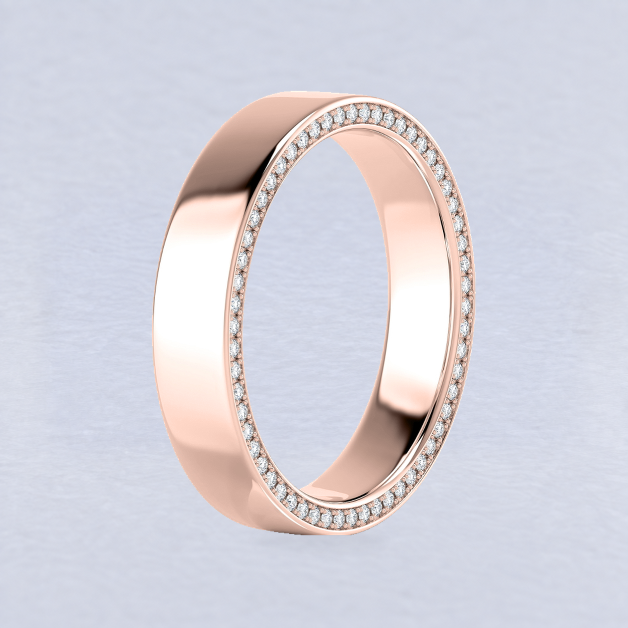 5mm Side-Set Diamond Wedding Band