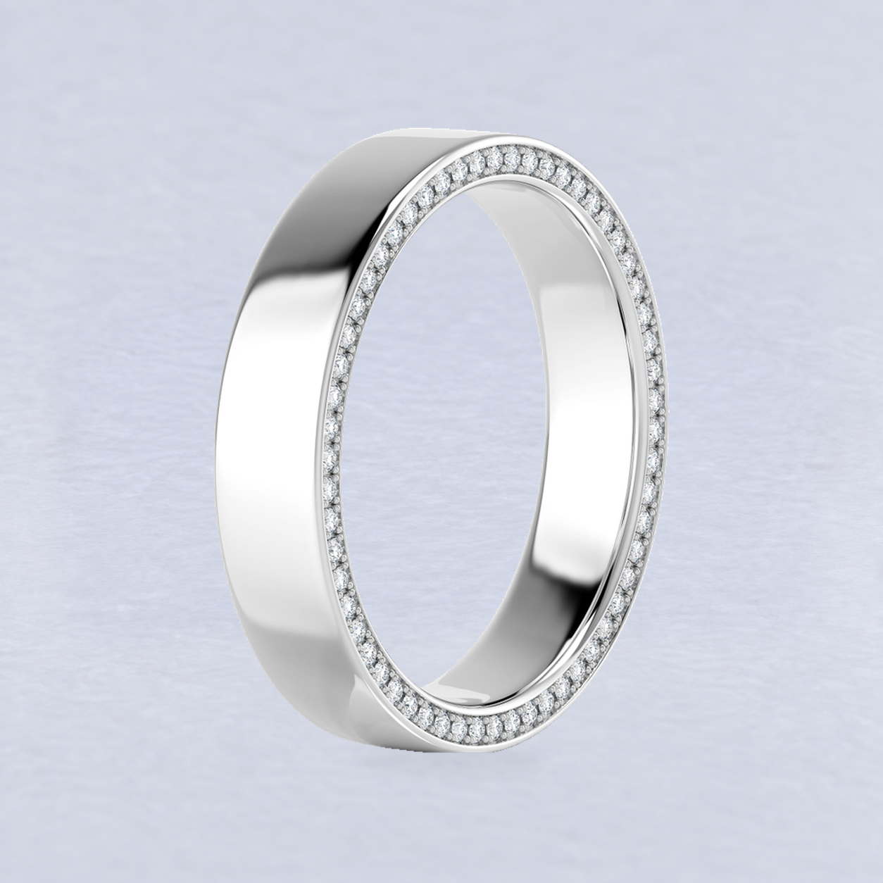 5mm Side-Set Diamond Wedding Band