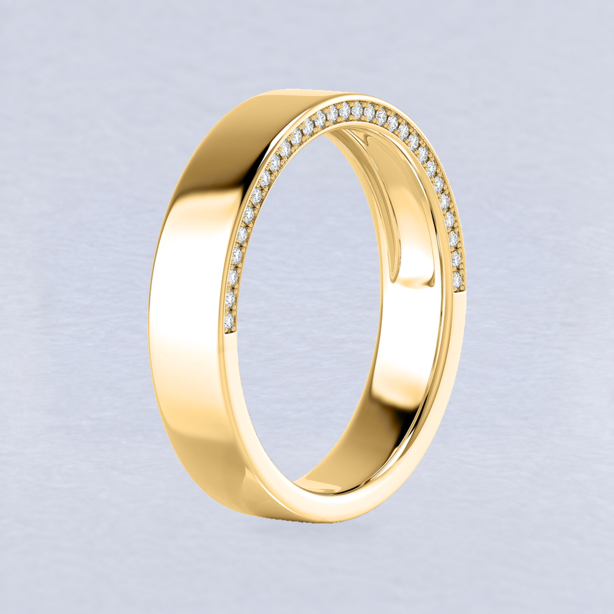 5mm Side-Set Diamond Wedding Band, half eternity in 9ct Yellow Gold