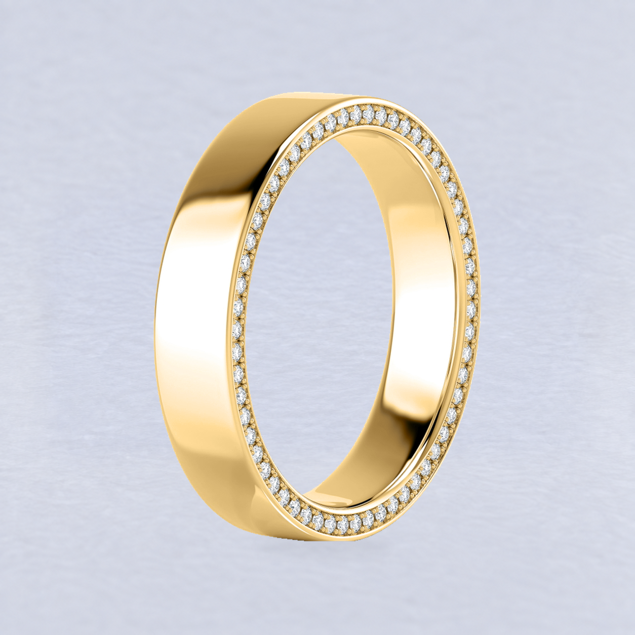 5mm Side-Set Diamond Wedding Band