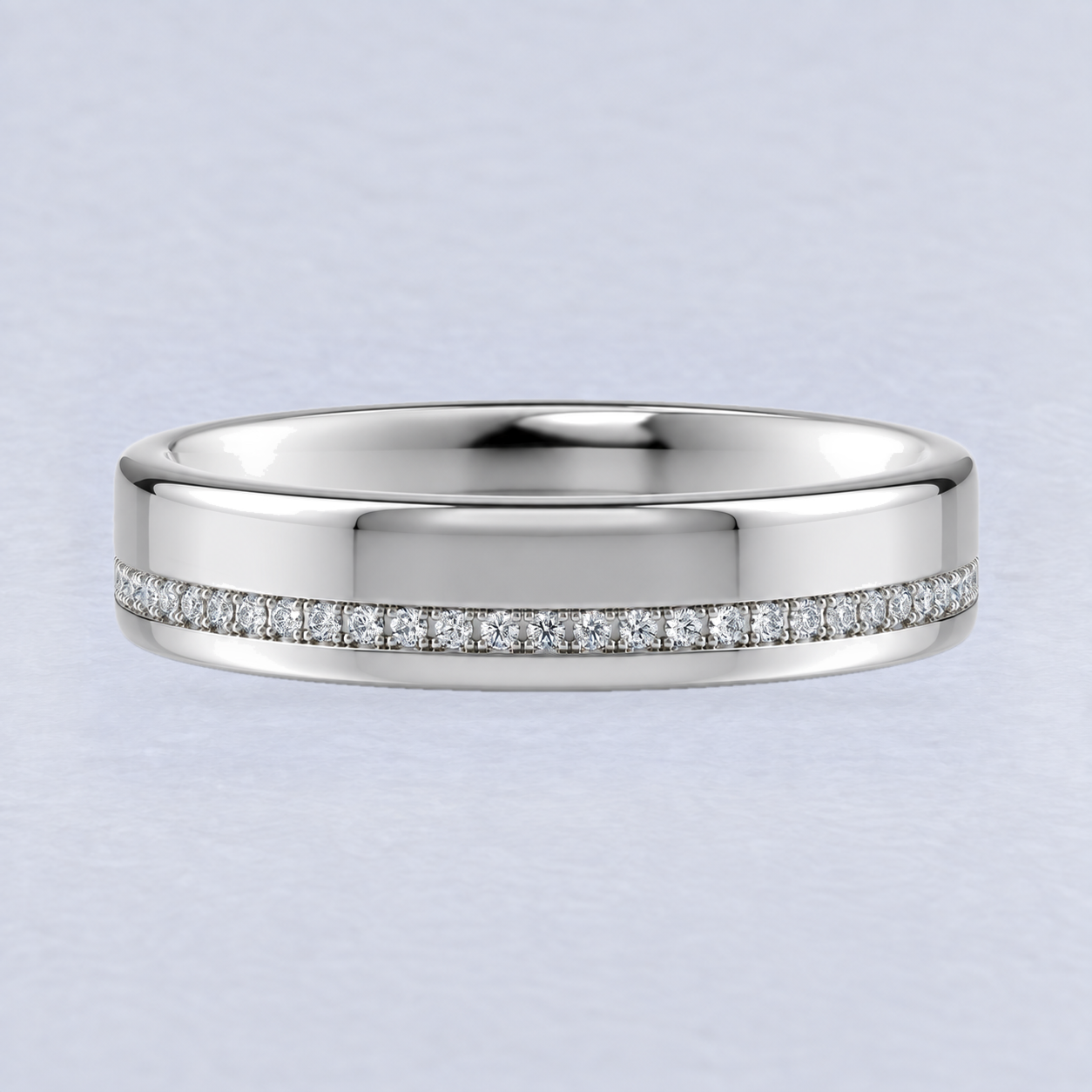 5mm Off-Centre Diamond Wedding Band in Platinum