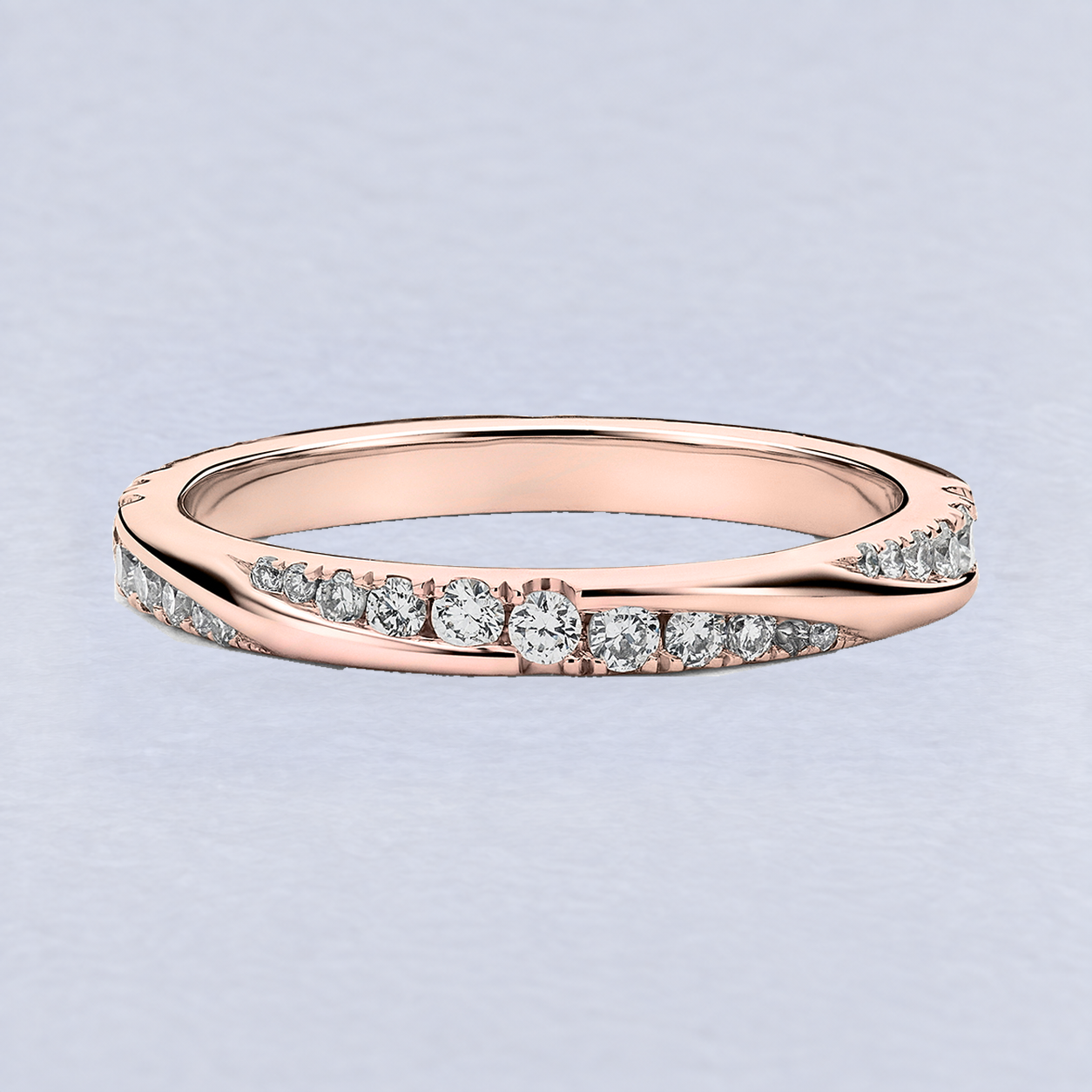 2mm Crossover Diamond Wedding Band