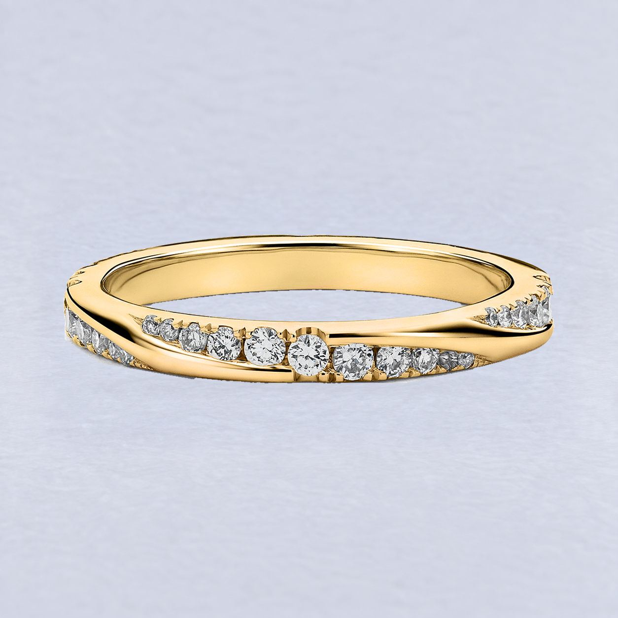 2mm Crossover Diamond Wedding Band