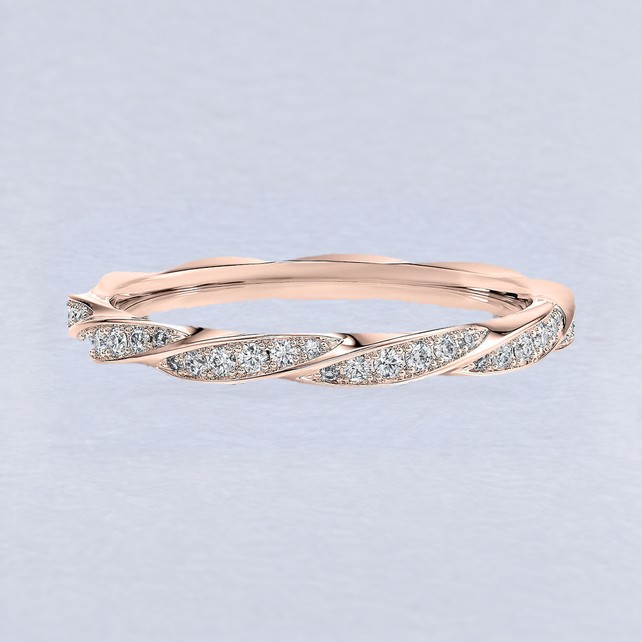 2mm Interwoven Diamond Wedding Band
