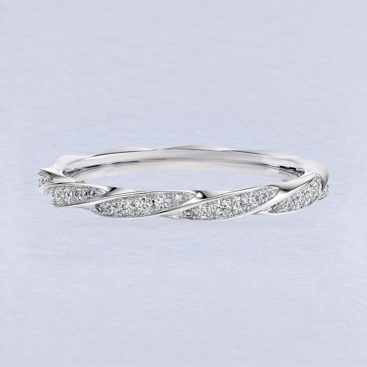 2mm Interwoven Diamond Wedding Band