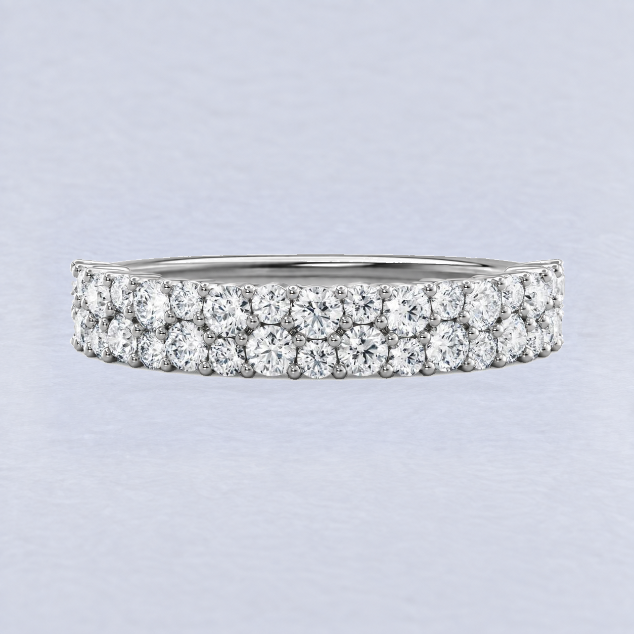 3.5mm Mixed Size Pavé Diamond Wedding Band in Platinum