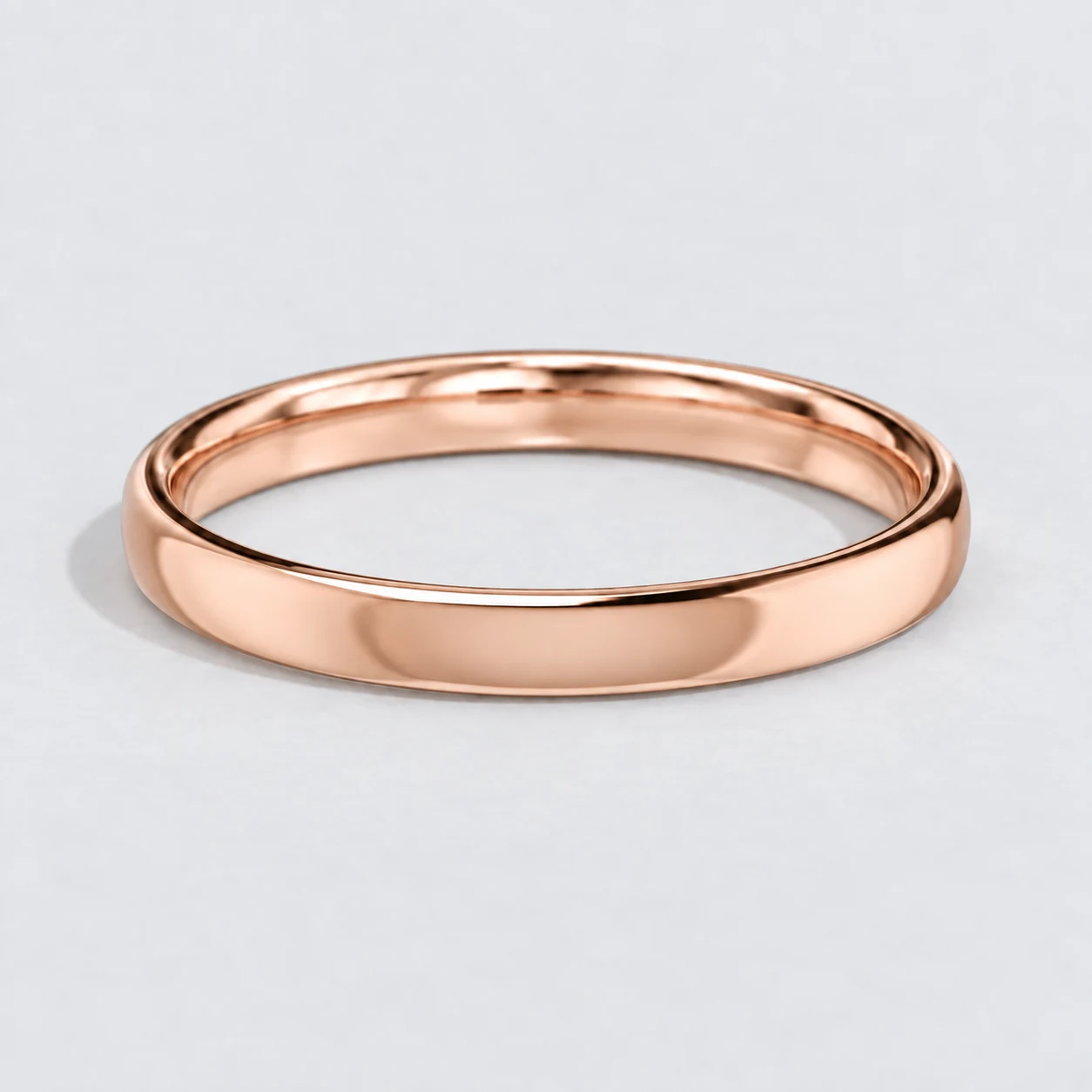 2.5mm Light Court Wedding Band, plain in 9ct Rose Gold