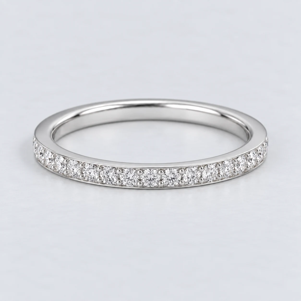 2mm Pavé Set Diamond Eternity Ring, half eternity in Platinum