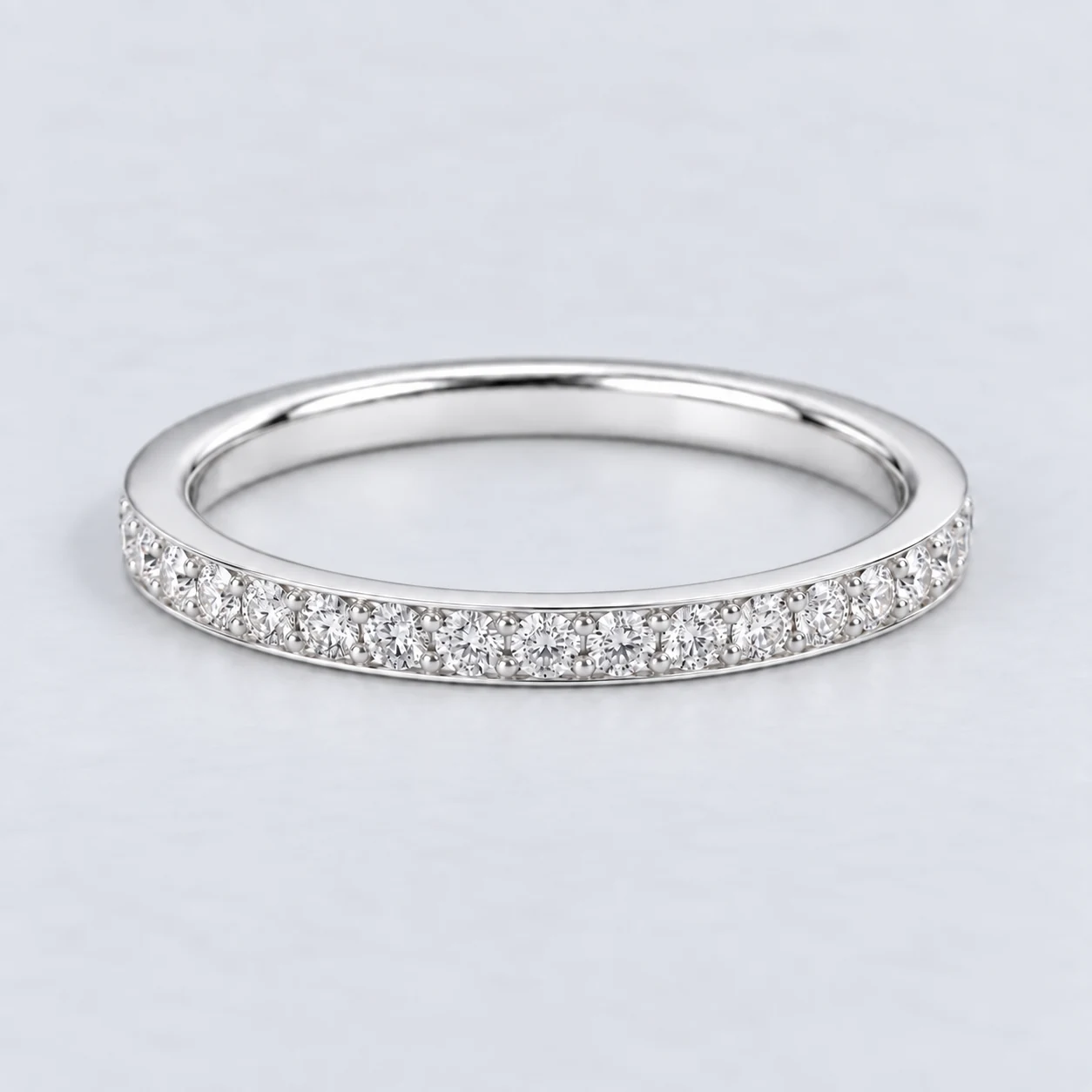 2mm Pavé Set Diamond Eternity Ring, half eternity in 9ct White Gold