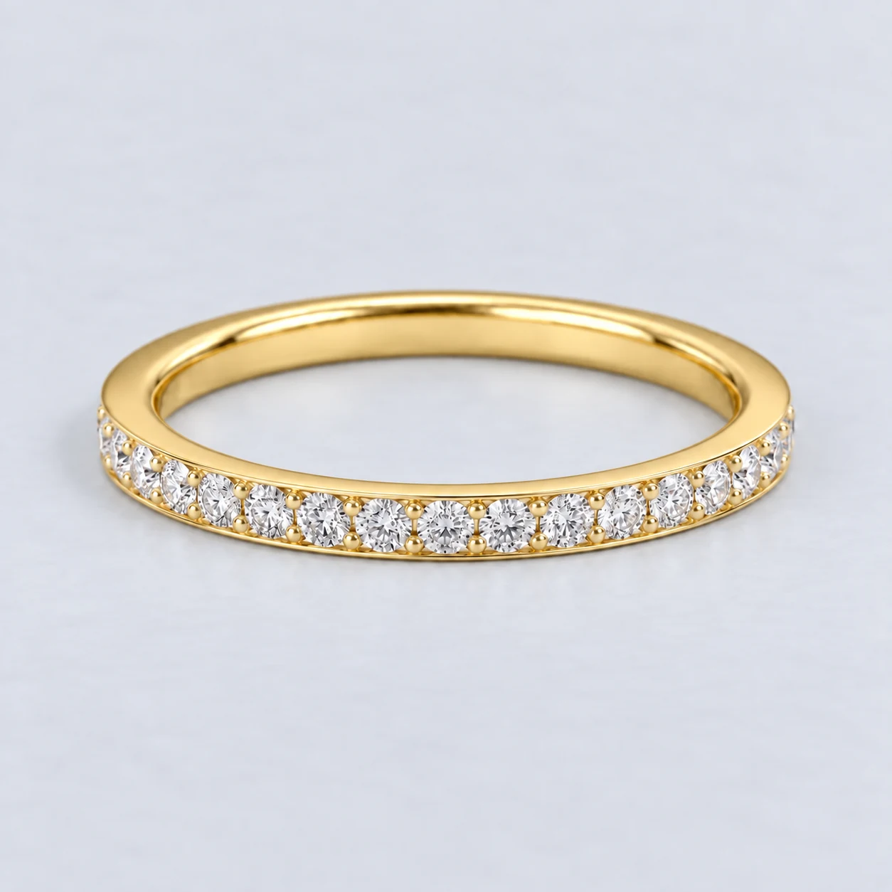 2mm Pavé Set Diamond Eternity Ring, half eternity in 9ct Yellow Gold