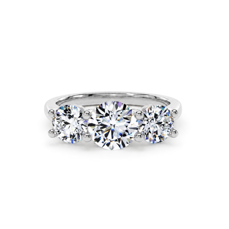 Platinum trilogy engagement ring